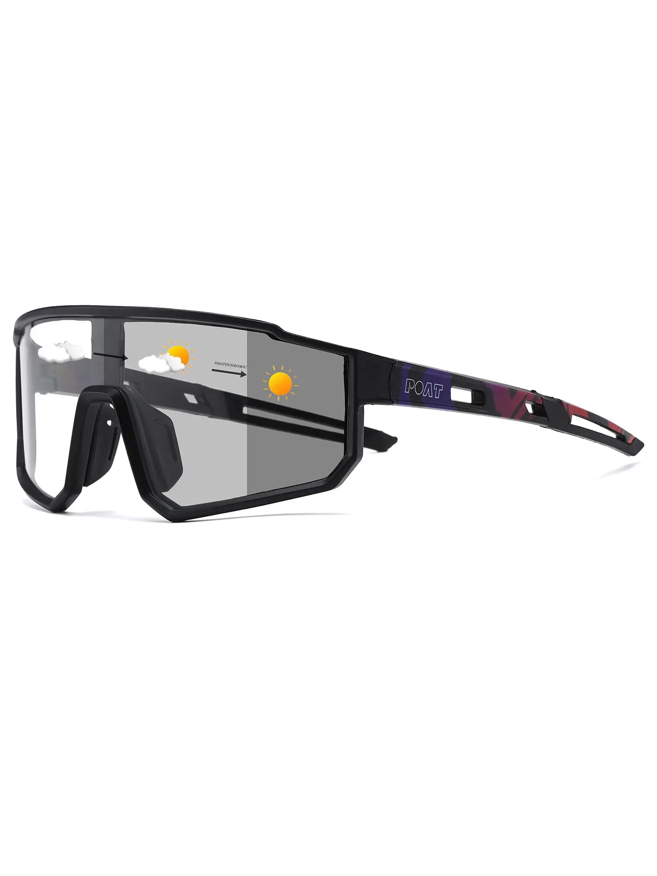 Outdoor Photochromic Sports Sunglasses, Uv400 Protection, Unisex Design, Ideal for Cycling, Running, Hiking, Golf, Travel, Beach, Fishing