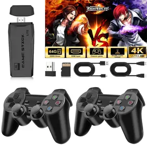 Retro Game Controller, 4K HDMI Output, 64GB Storage, 40,000+ Games, 23 Emulators, Dual 2.4g Wireless Controllers, Plug and Play