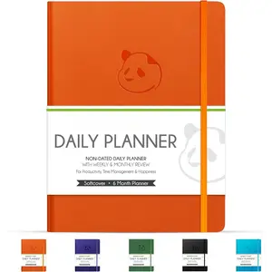 Pro 2026 - A4 6 Month Daily, Weekly & Monthly  for Productivity – Large 8.5x11 Undated Day , Goal , Project Organizer & Habit  Notebook – Orange