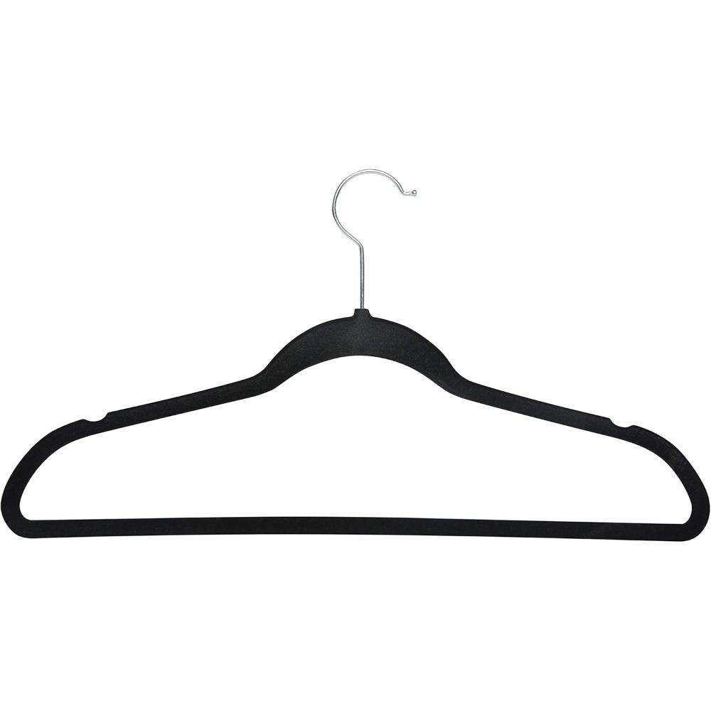 10 Super Slim Velvet Huggable Hangers in Black
