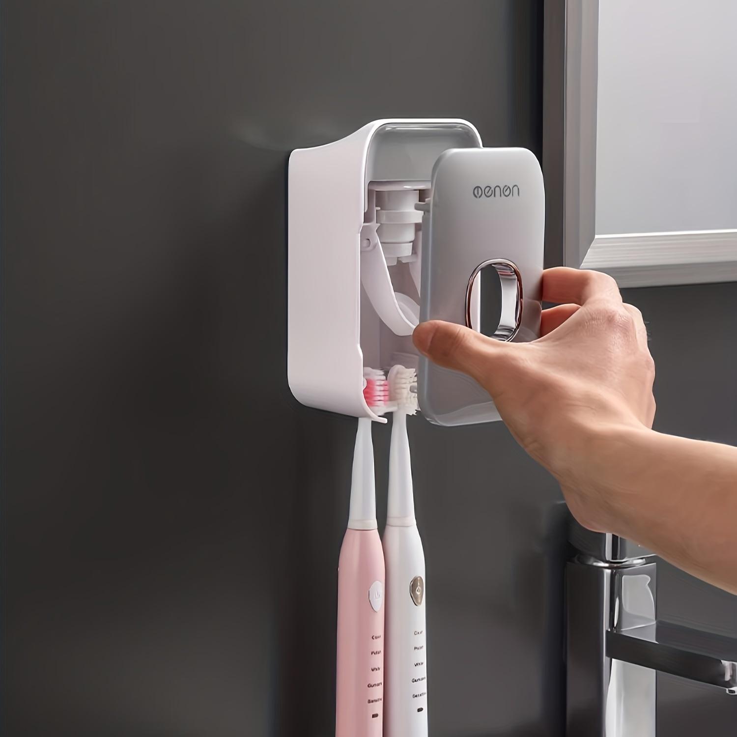 Multifunctional Toothpaste Squeezer Dispenser Set, Wall-Mounted Home Use Squeezer Kit, No-Drill Bathroom Toothbrush Holders Organizer