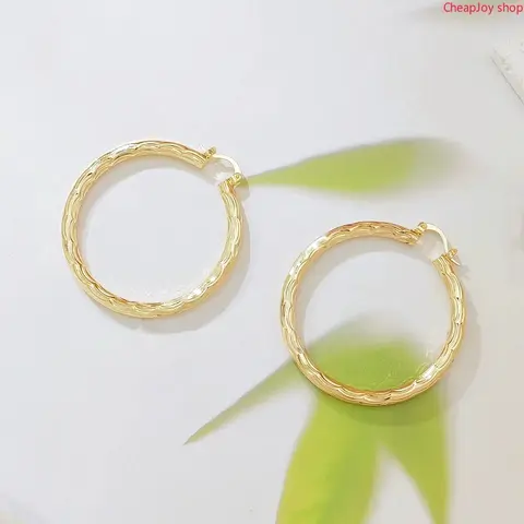 2026 14K Gold Plated Textured Hoop Earrings for Women, Wave Pattern Lightweight Huggie Hoops, Sparkling Faceted Statement Earrings, Everyday Jewelry Gift