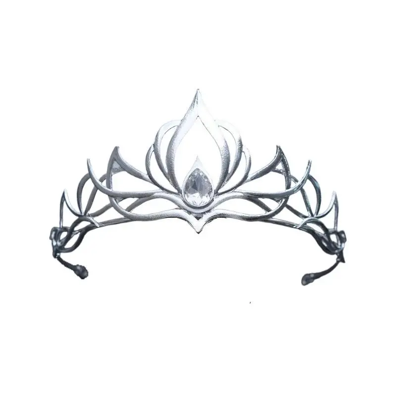 Gothic Fashion Women's Alloy Diamond Crown Character Dress Headwear Witch Ball Party Birthday Exquisite Hair Accessories