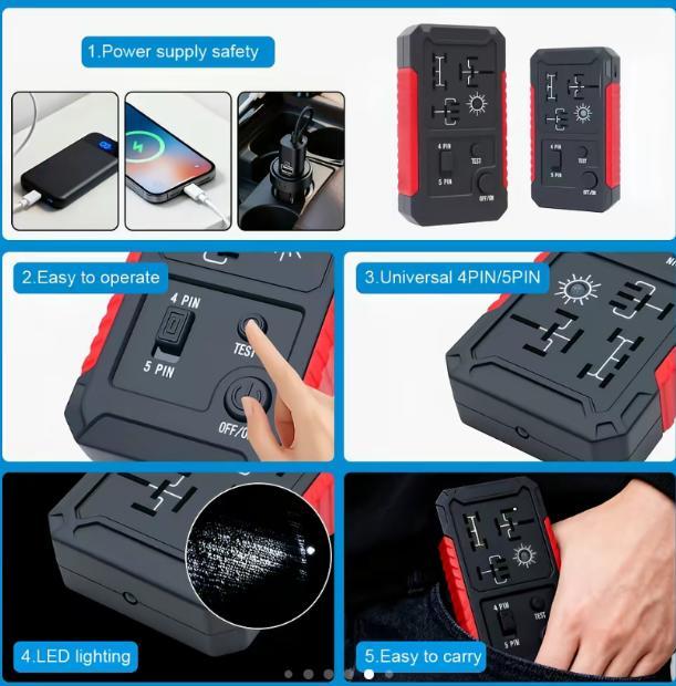 Universal 12V LED Indicator Light - Car Battery & Relay Voltage Tester, Checker for Vehicles, Essential Car Accessory