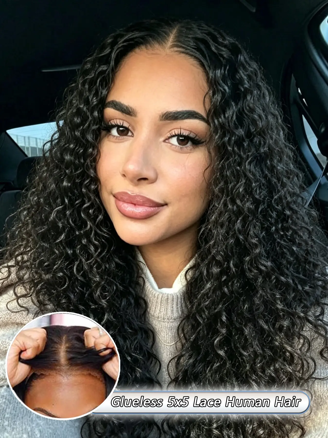 Jerry Curly Human Hair Wig, 20–28 Inch Long Voluminous Curls with 5x5 Glueless Lace Closure, Springy Curl Definition, Natural Full-Bodied Shape, Wear & Go Design for Women Seeking Effortless Glam Style
