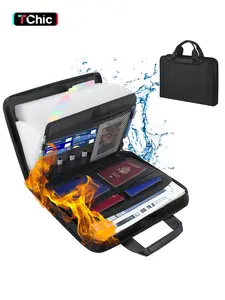 Fireproof Foldable File Storage Bag, Files Organizer, A4 Document Organizer with Zipper Pockets, Expandable Accordion Box for Office & Travel Use, Fireproof File Folder