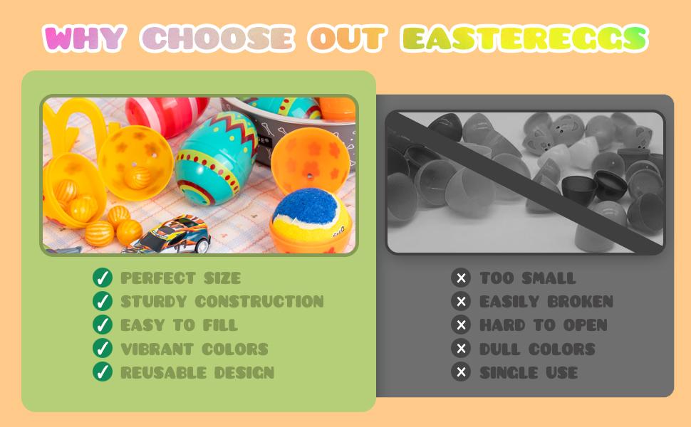 Giant 3 Inch Plastic Easter Eggs Bulk 30 Pack - Jumbo Fillable Easter Eggs for Egg Hunt Prizes, Easter Basket Stuffers, Candy Treats, Party Favors & Classroom Supplies