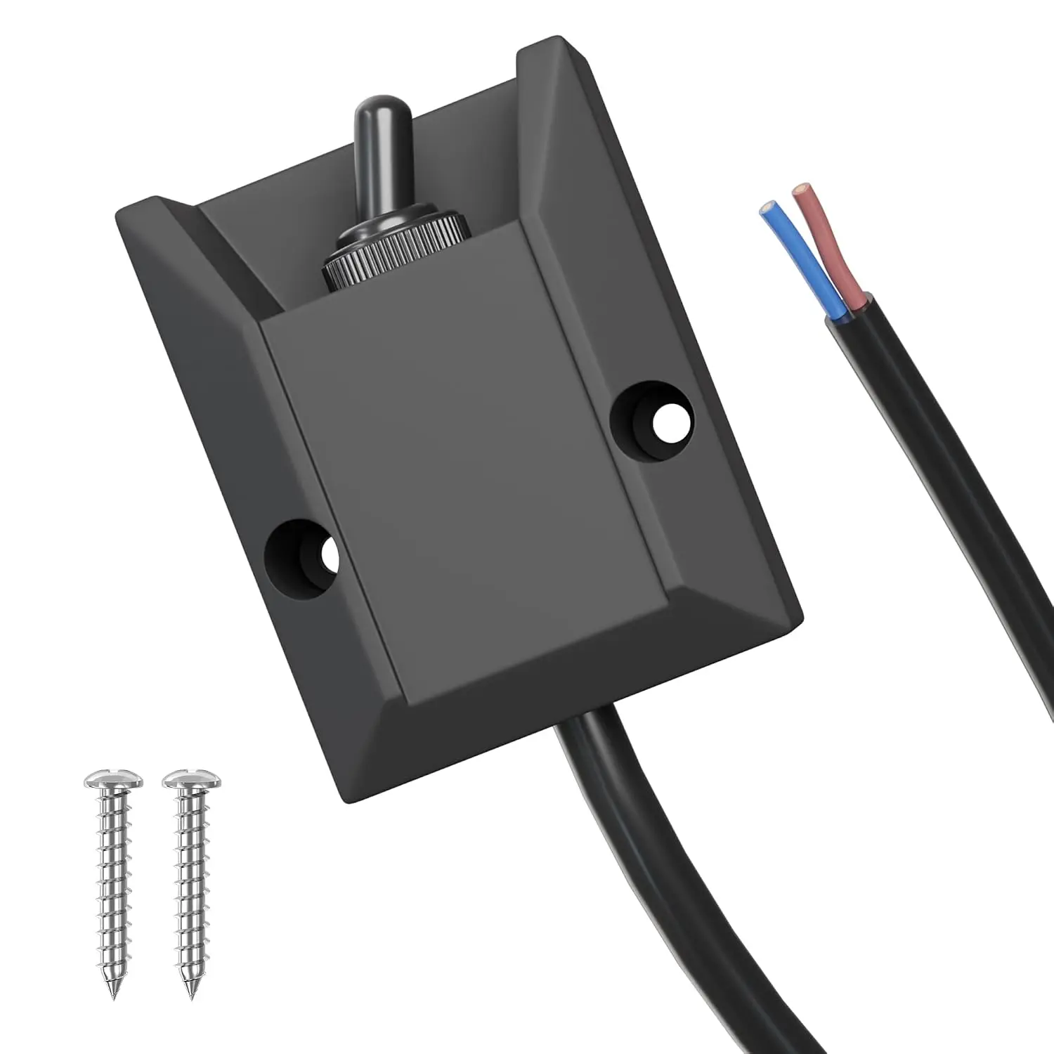 Wired Toggle Switch 12V 30A Heavy Duty Waterproof Toggle Switch SPST ON/Off 2 Pin Latching Rocker Switch with 2ft Wire for Marine, RV, Automotive, Boat Electrical Systems