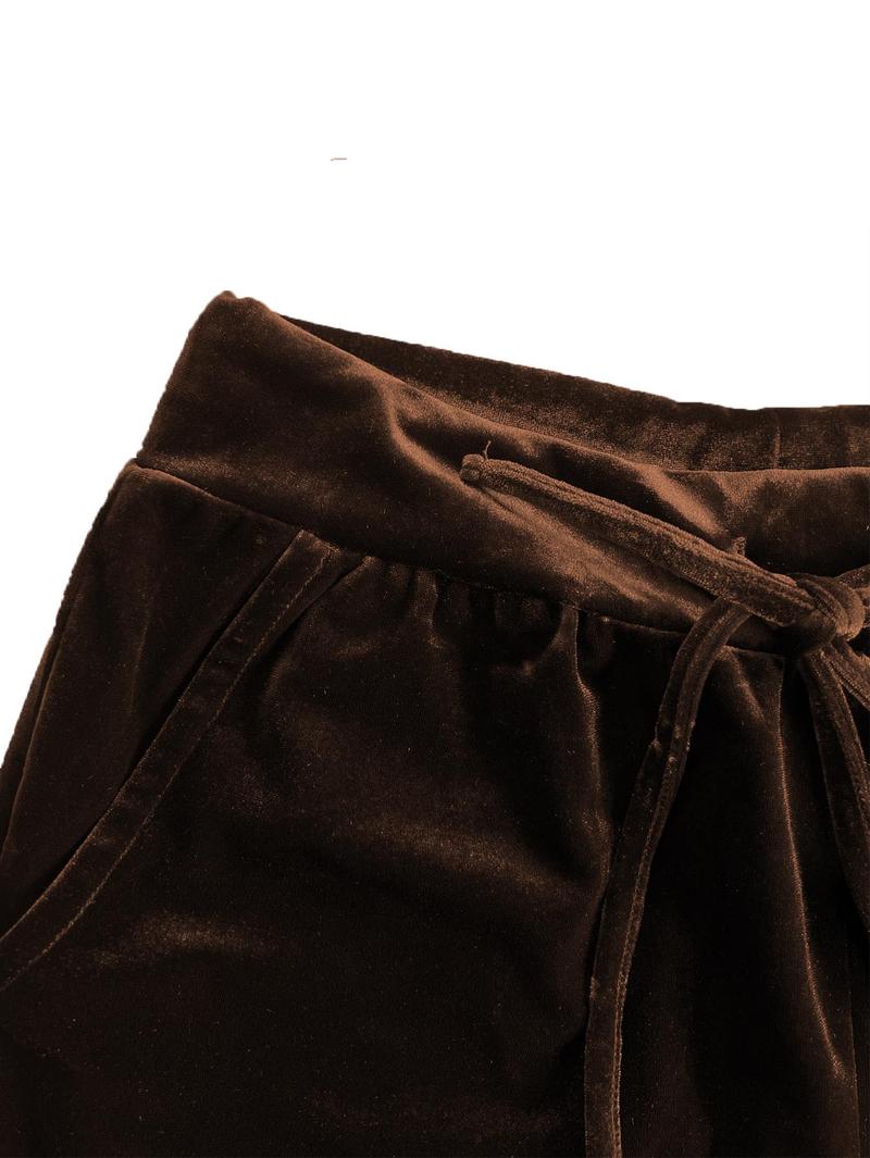 Joyfunear Women's Velvet Tracksuit Set: Hooded Zip-Up Jacket + Jogger Pants