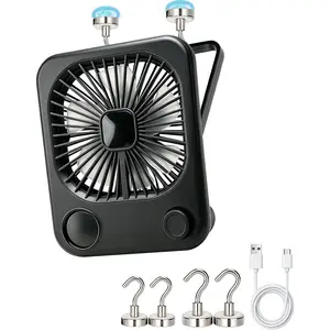 Cruise Ship Approved Fan, 5000mAh Adjustable Travel Fan Up to 18H with 100-Speed, LED Display, 4  Hooks, Ultra-Slim USB Rechargeable Portable Fans, Cruise Essentials 2026 for Travel