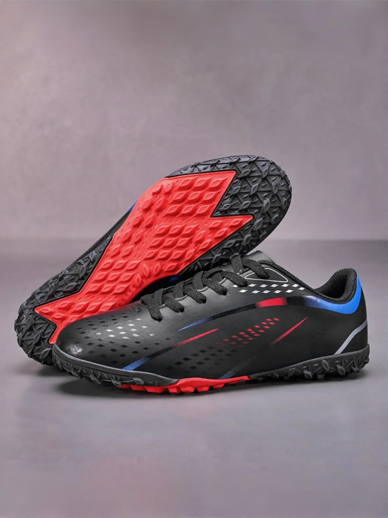 Men's Low Top Soccer Cleats, TF Studs Outdoor Lightweight Anti-Slip Sports Shoes, Youth Training Shoes for Artificial Grass/PVC Court