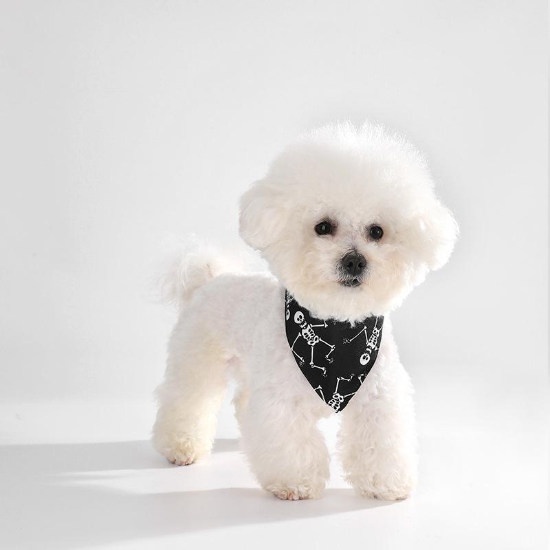 Spooky Cute Halloween Dog Bandana| Pumpkin & Spiderweb Pet Triangle Scarf| Washable Puppy & Cat Bib Accessories