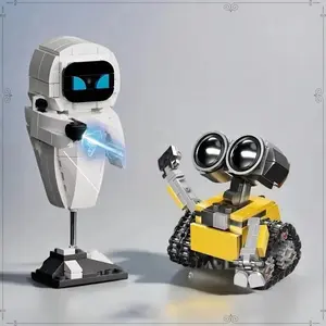 uu Wall.E Eve Small Particle Robot Assembly Model Kit Action Figure Boy Educational Toy Buildable Collectible No Special Effects