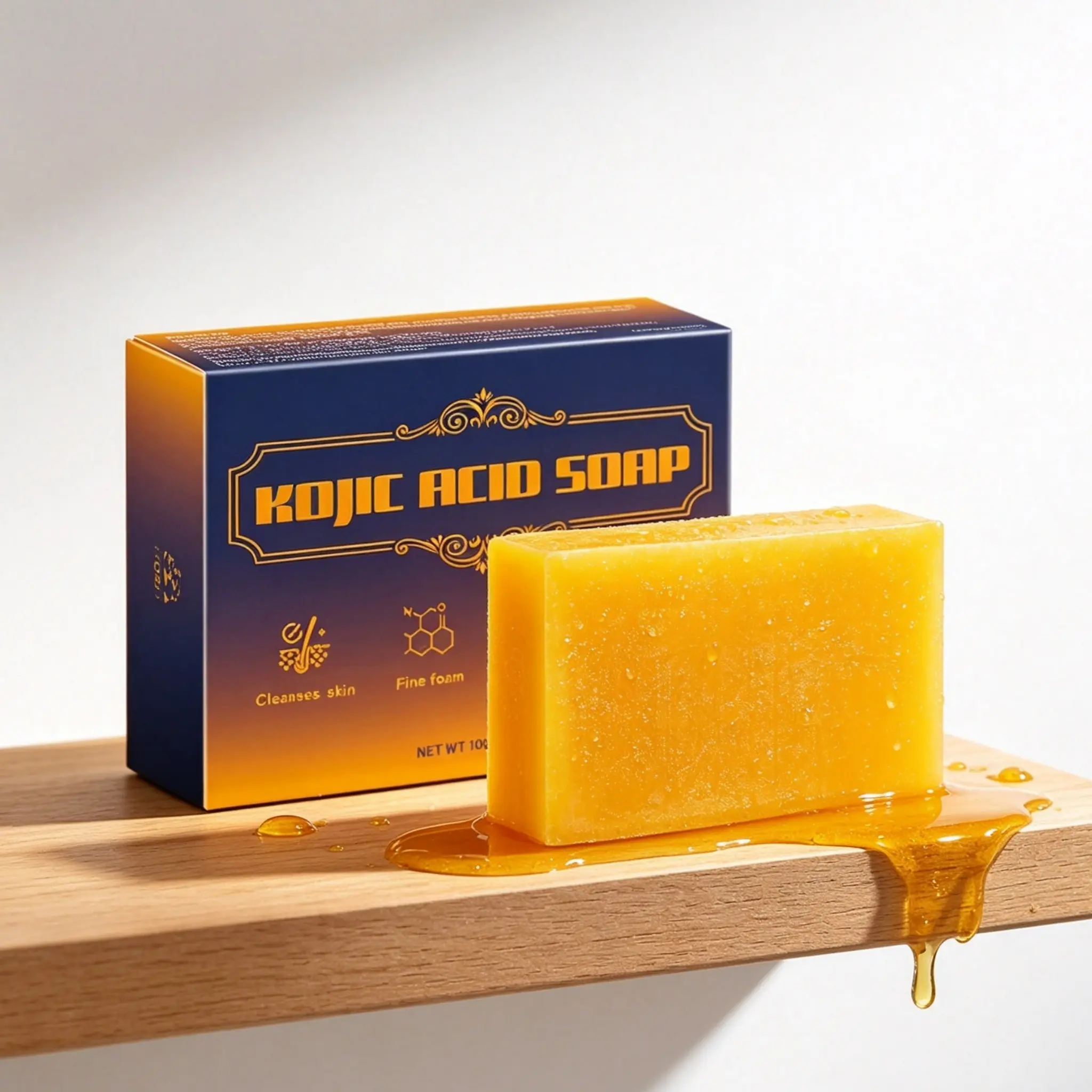 3-In-1 Glycolic Acid Handmade Cleansing Soap, Deep Cleanse Moisturizing Hydrating Gentle Non-Drying Brightening Skin, 100g Facial Cleansing Soap