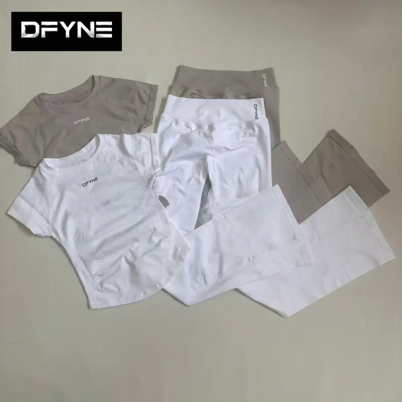 DFYNE Women's High Waist Flare Yoga Pants, Three-Layer Waistband Wide Leg Gym Workout Leggings