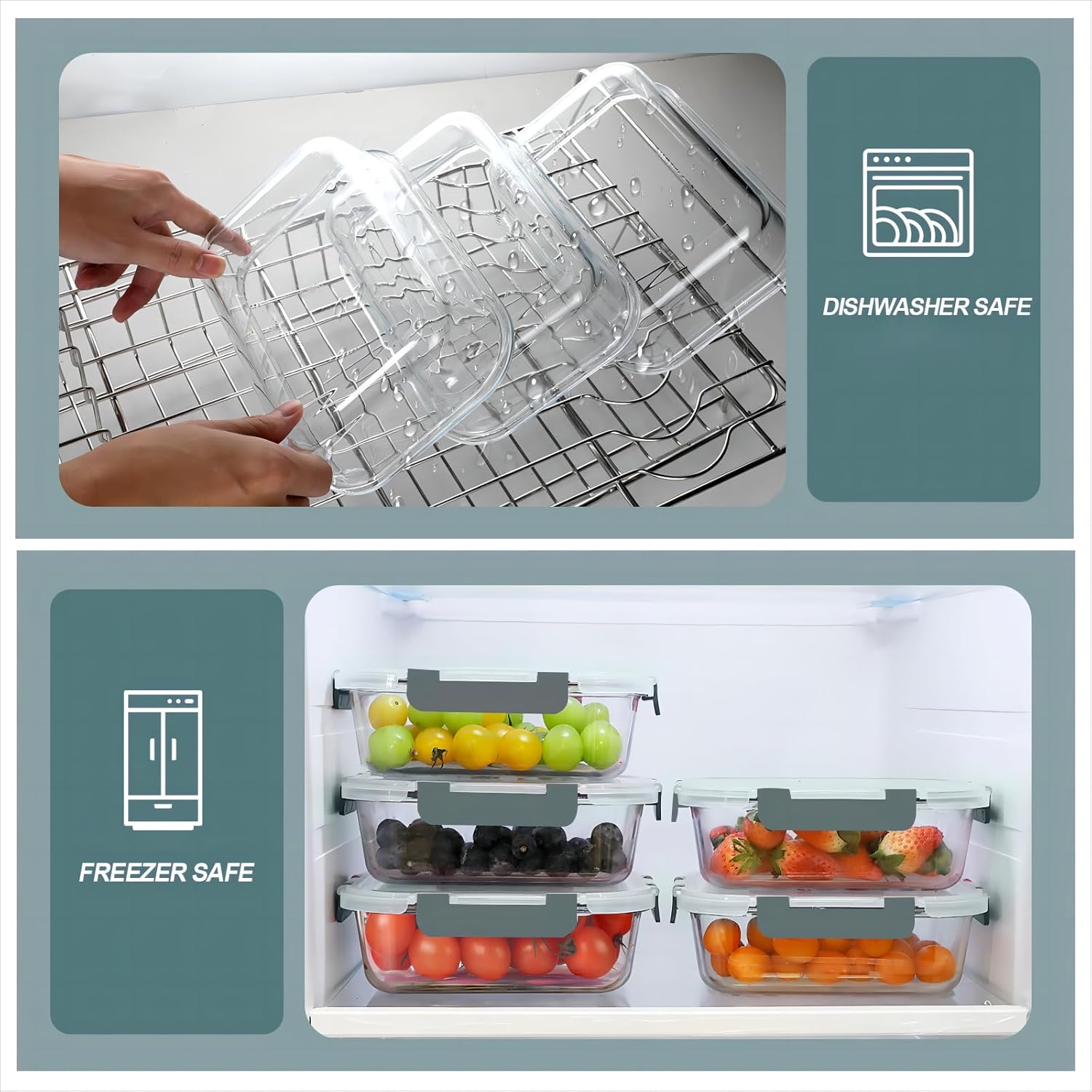 30 oz 5 Pack Glass Meal Prep Containers, Glass Storage Containers with Lids - Dishwahser, Microwave, Oven and Freezer Safe 30 oz 5 Pack Glass Meal Prep Containers, Glass Storage Containers with Lids - Dishwahser, Microwave, Oven and Freezer Safe