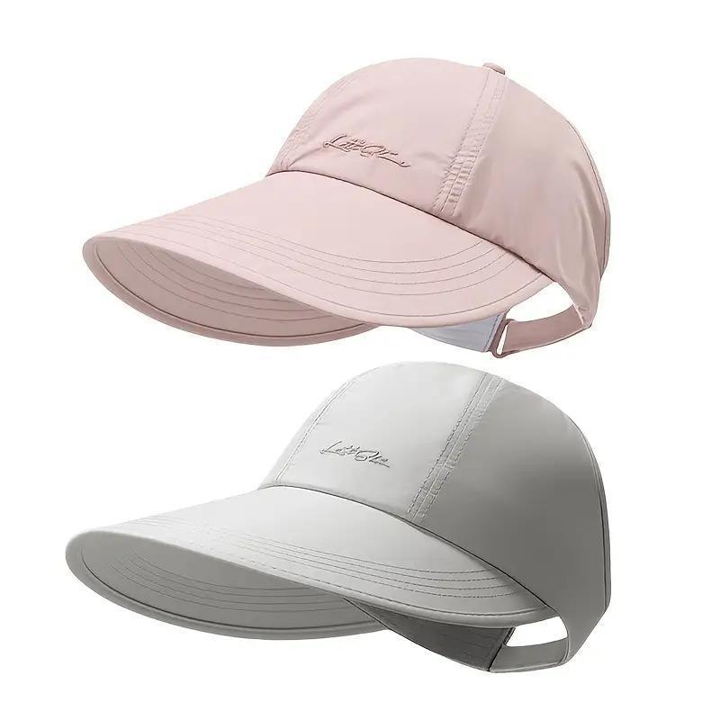 Unisex Youth 2-Pack Sun-Protective Baseball Caps, Lightweight, Adjustable Velcro Closure, Wide Brim, Elastic Design, Suitable for Spring/Summer Sports & Outdoor Use