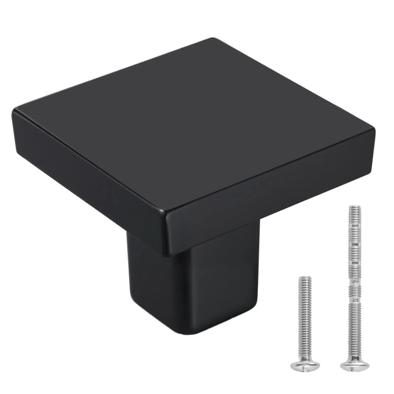 VEVOR Cabinet Knobs, 10 Pack, 1.18 Inch Black Zinc Alloy Drawer Pulls & Door Handles, Square Kitchen Solid Knobs Dresser Handles, Cupboard Hardware with Screws for Bathroom Closet Cabinets Drawers
