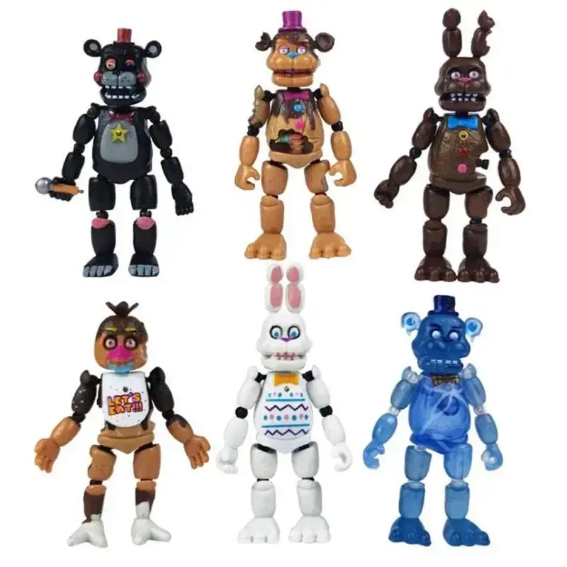 2026 6Pcs Special Edition Anime Figure Detachable Joint Bonnie Bear Freddy Action Figure Model Toys
