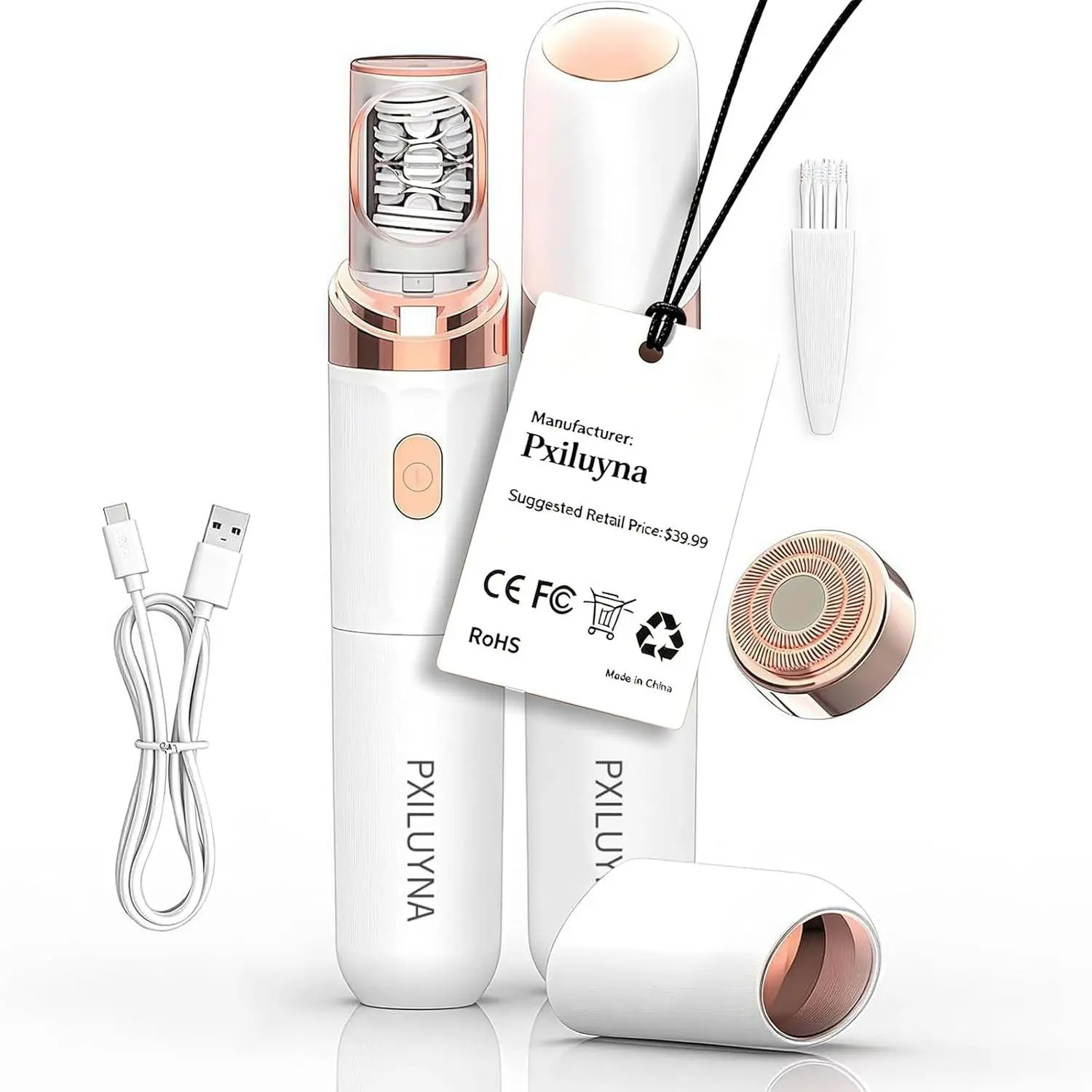 2026 New Upgraded Pro 3.0 Women's 2-in-1 Electric Epilator, Rechargeable Gentle Root Hair Removal for Coarse & Fine Hair, Depiladora Shaver for Face Legs Bikini Area Smooth Skin (White)