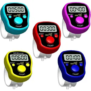 Finger Counter Click Manual Digital clicker, 5pack Stitch Tally Knitting Counters Led Re-settable Digits Pitch Electronic LCD Display finger Number Counter Fr Row, People, Score, Inventory,Crochet