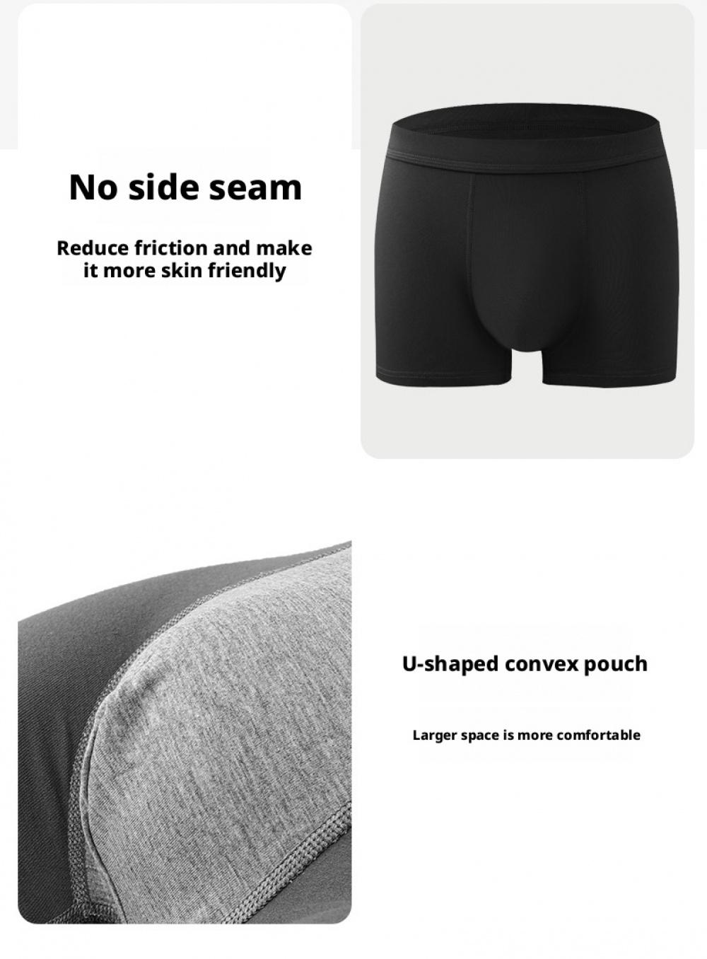 Men's Pure Cotton Boxer Briefs Graphene Infused Midweight Class Boxer Briefs Graphene Infused Breathable Moisture Wicking Comfortable Soft Midweight For Autumn Winter Daily Wear