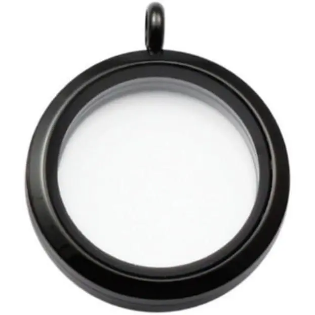 DIY Floating Round Locket Pendant, Living Floating Memory Lockets for Women Friendship Nostalgic Necklace, 30mm