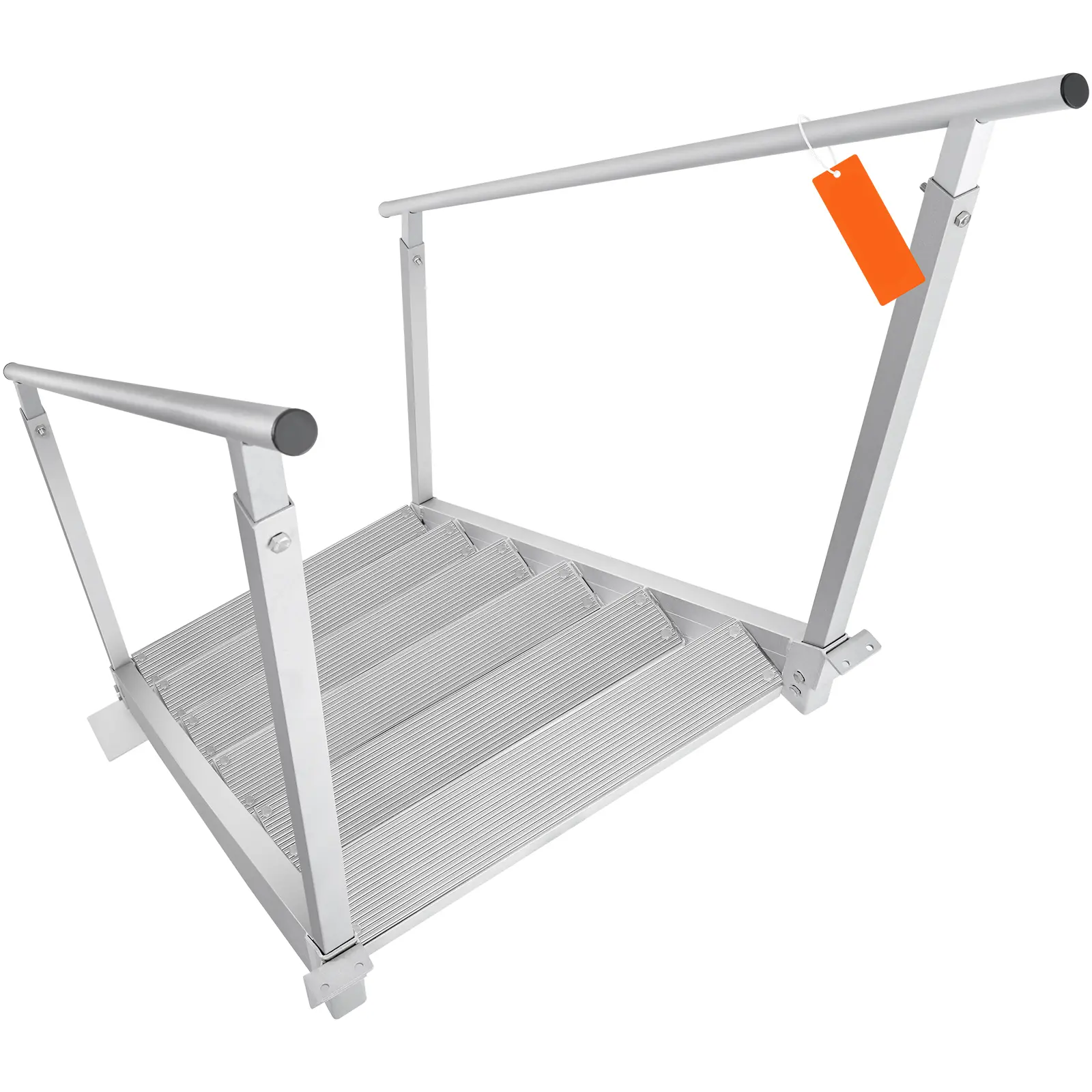 Dock Ladder, Aluminum Alloy Steps Pontoon Boat Ladder with Dual Handrails Nonslip Mat, 500 lbs Maximum Load Capacity of Steps, Aluminum Alloy Construction, Dual Handrails Design
