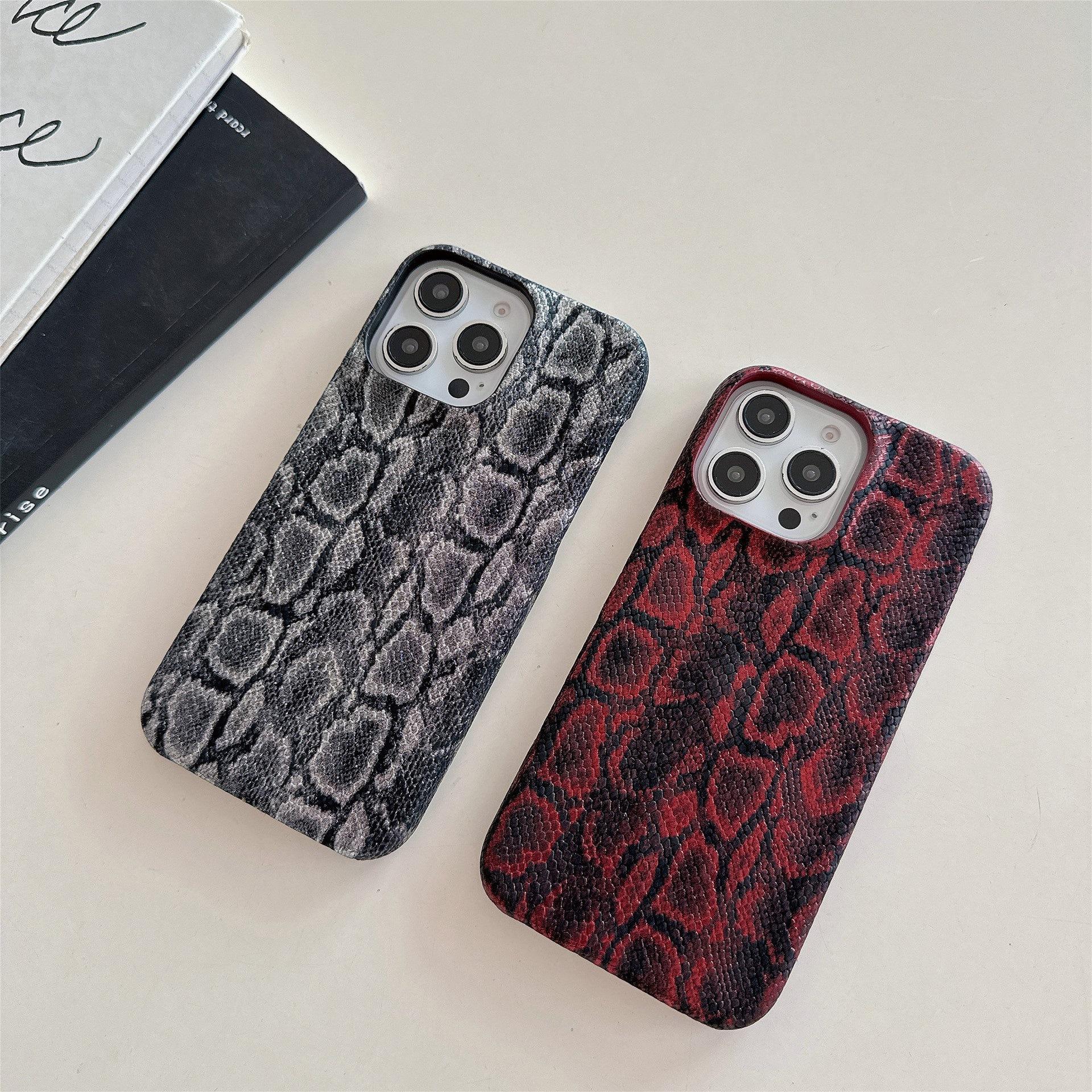 Luxury python skin pattern half-cover case with a high-end feel for iPhone 17 Pro Max/for 16