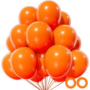 110pcs Orange Balloon 12 inch, Orange Latex Balloons for Birthday Party Shower Wedding(with 2 Ribbons).