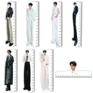 Male Celebrity Song Yaxuan Zhang Linghe Peripheral Transparent Acrylic Ruler Measuring Tool Student Stationery Fans Support Gift