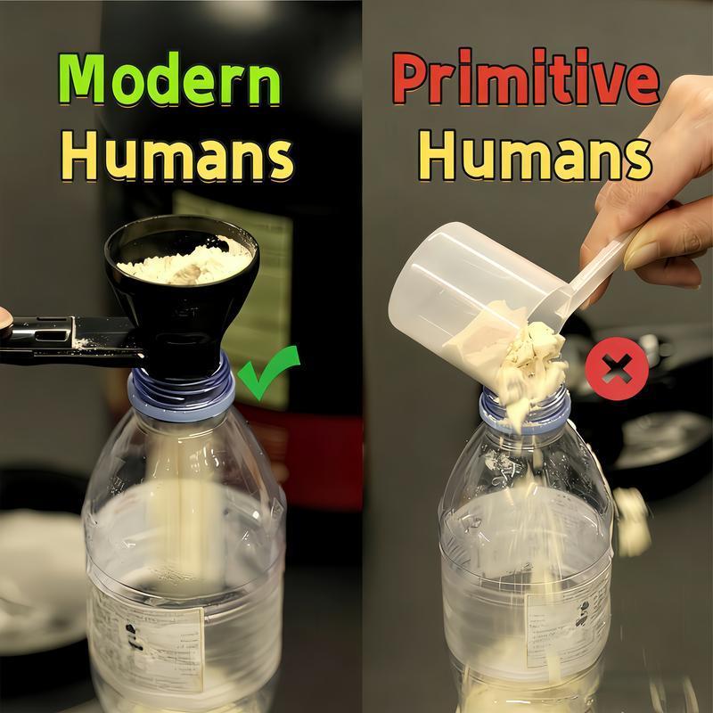 2026 NEW [Buy 1 Get 1 Free] Protein Powder Sliding Spoon,High Quality Funnel for Pre Workout Creatine  Powder Formula,Coffee Milk Smoothie Chocolate Powder Kitchen Utensils BPA Free Plastic,Perfect Gift for Valentine's Day Father's Day Anniversary