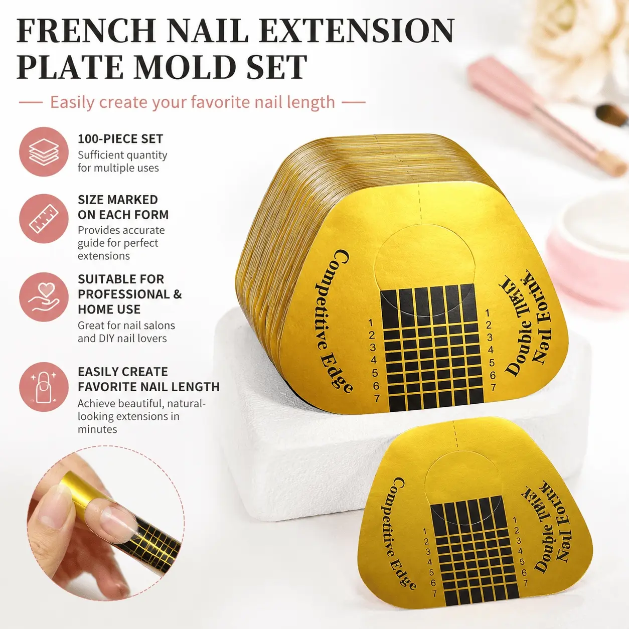 Bee Nail Art Stencil Template for 3D Acrylic UV Gel Extensions, Nail Contour Positioning & Detail Embossing Tool, Professional Manicure Design Aid for Beginners to Experts
