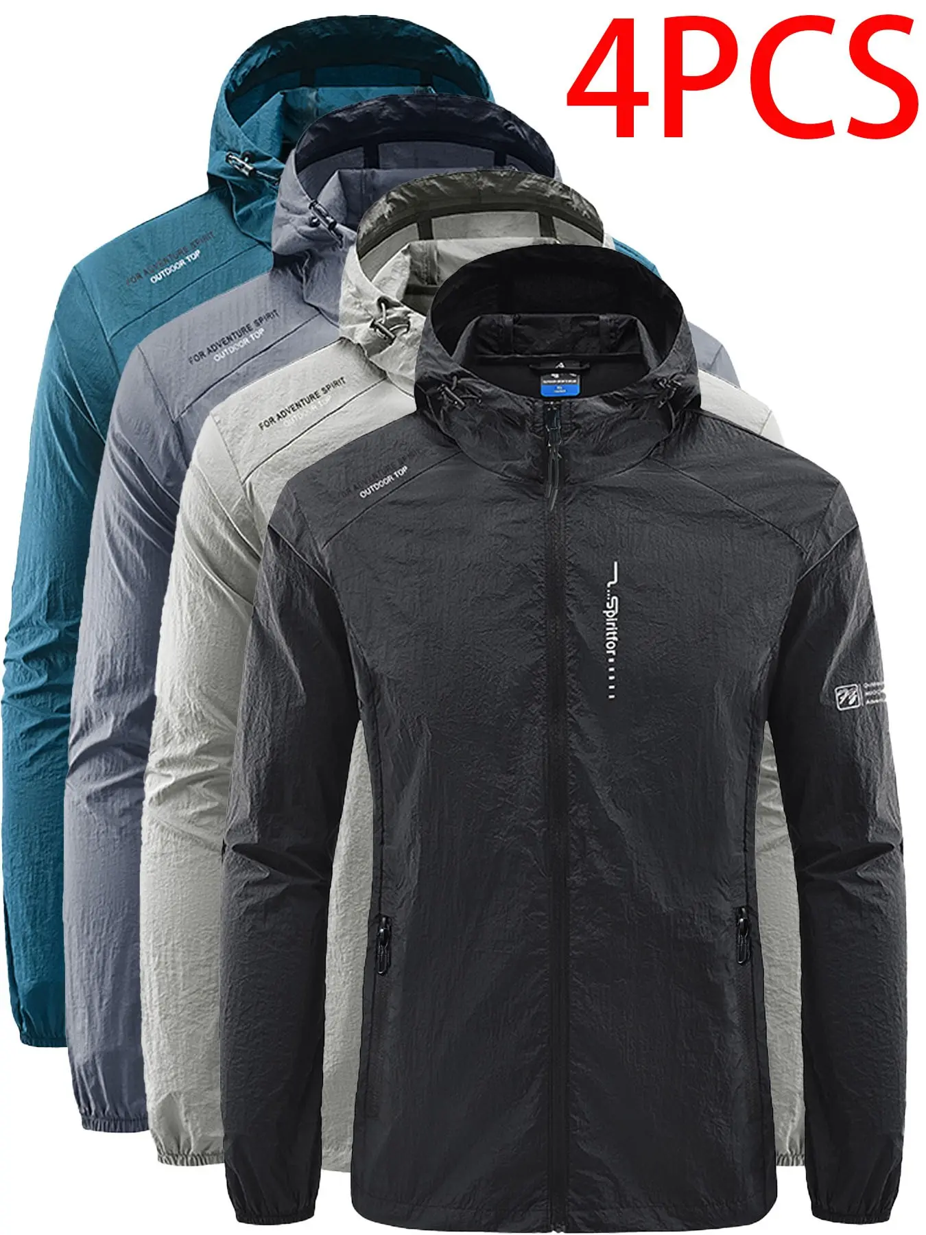 Men's UPF50+ Sun Protection Hooded Sport Jacket, Sun Protective Clothing, Lightweight Breathable UV Protection, Summer, Fishing, Hiking