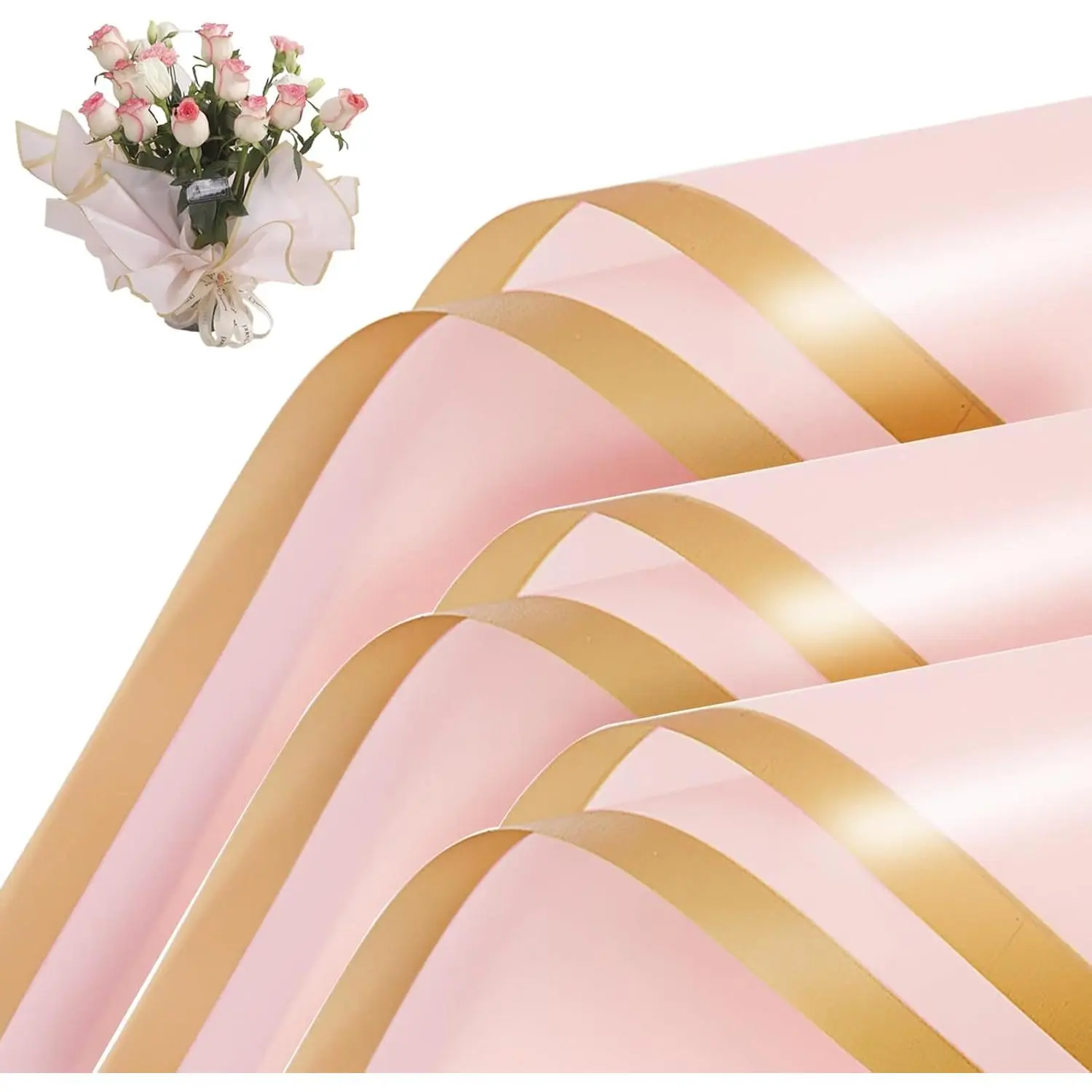 20 Sheets Flower Wrapping Paper -  Floral Bouquet Wrapping Paper, DIY Craft Packaging, Florist Supplies Packaging for Wedding Birthday , 22.8x22.8 inch ()