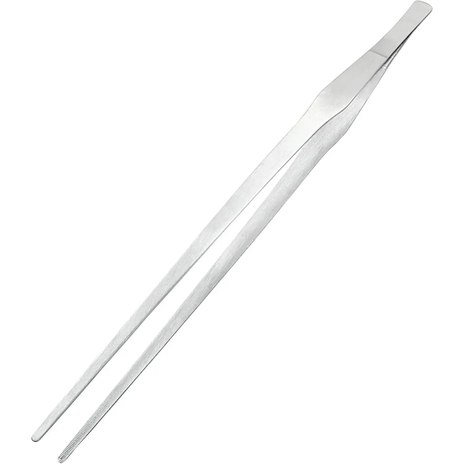 15 Inch Stainless Steel Tweezers, Reptile Feeding Tongs, Non-Slip Long Straight Tweezers Tongs Tool with Precision Serrated Tips for Aquarium, Garden, Kitchen, Industrial work, Laboratory