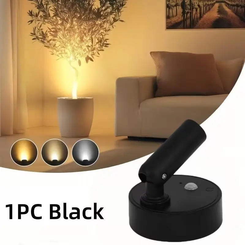 Multi-Function Wireless Spot Light, 3 Color Modes, Adjustable Brightness, 500mah Rechargeable Battery, Wall Mounted, Touch Control, and