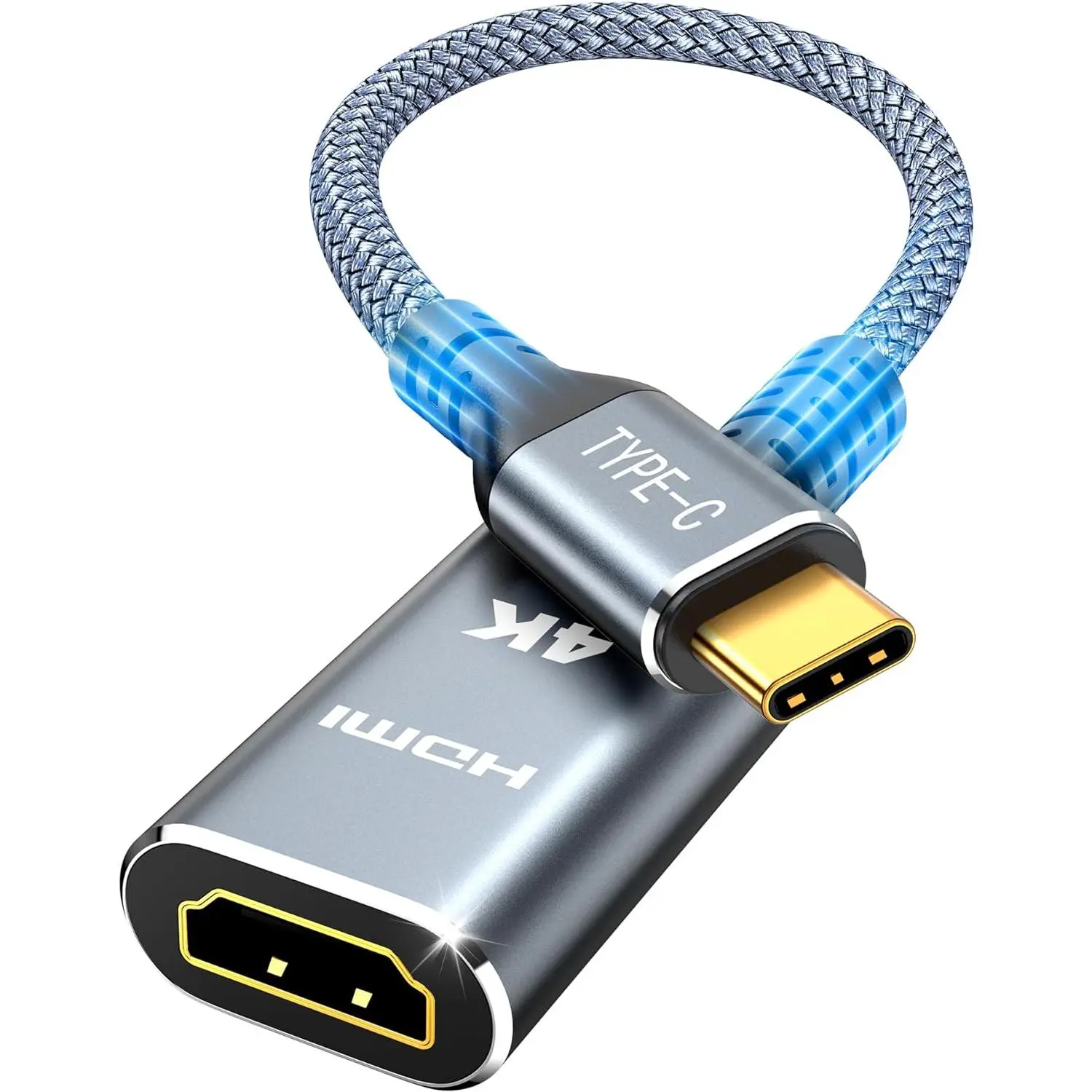 USB C to HDMI Adapter (4K@60Hz), USB Type C to HDMI  Adapter [High Speed, Thunderbolt 3/4 Ports], Compatible for  15/16 Pro/Max, MacBook Pro/Air, iPad, iMac and