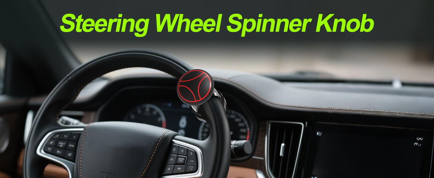 Tool Free Steering Wheel Knob, Suicide Knob for 3.45-4.9" Steering Wheel with Metal Bearing, Steering Wheel Knob Spinner for Cars, Mowers, Tractors, Boats, No Screws or Tools Needed (1Pack, Red)