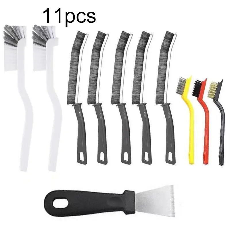 11pcs Kitchen Cleaning Tool Set， Suitable for Cleaning Kitchen Gas Stoves, Tea Cups, Blenders, And Window Grooves