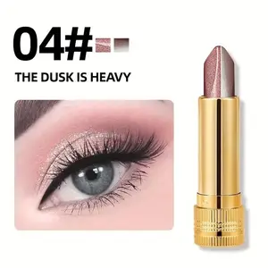 Shiny two-tone eyeshadow and highlighter stick, all-in-one eyeshadow, easy to create eye looks, blend two shades together, long-lasting and vibrant, gives a sparkling and charming finish, perfect for music festival subtle shimmer looks