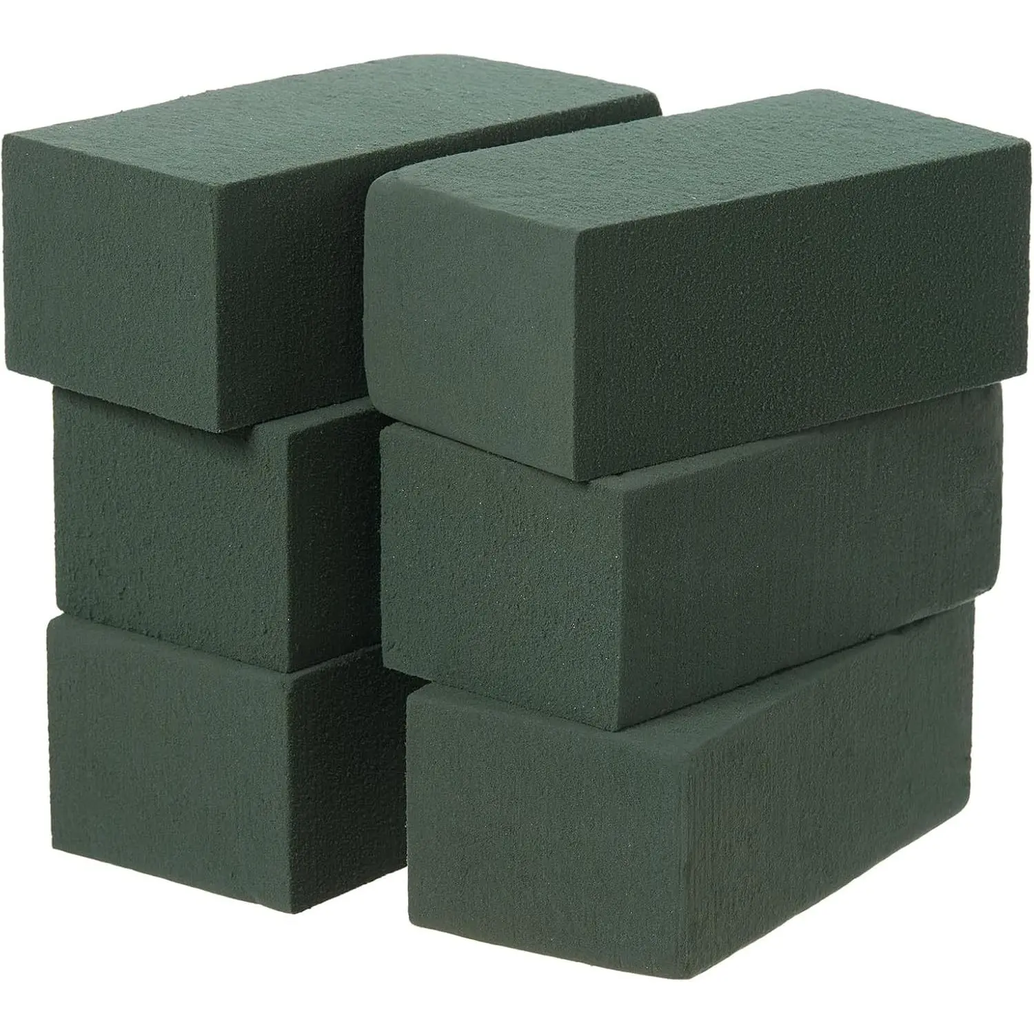 6x3x2.5 Inch Small Rectangle Green Wet Floral Foam Blocks, Pack of 6 Foam Bricks for Fresh Artificial Flower Arrangements, Wedding Centerpiece Party Home Decoration