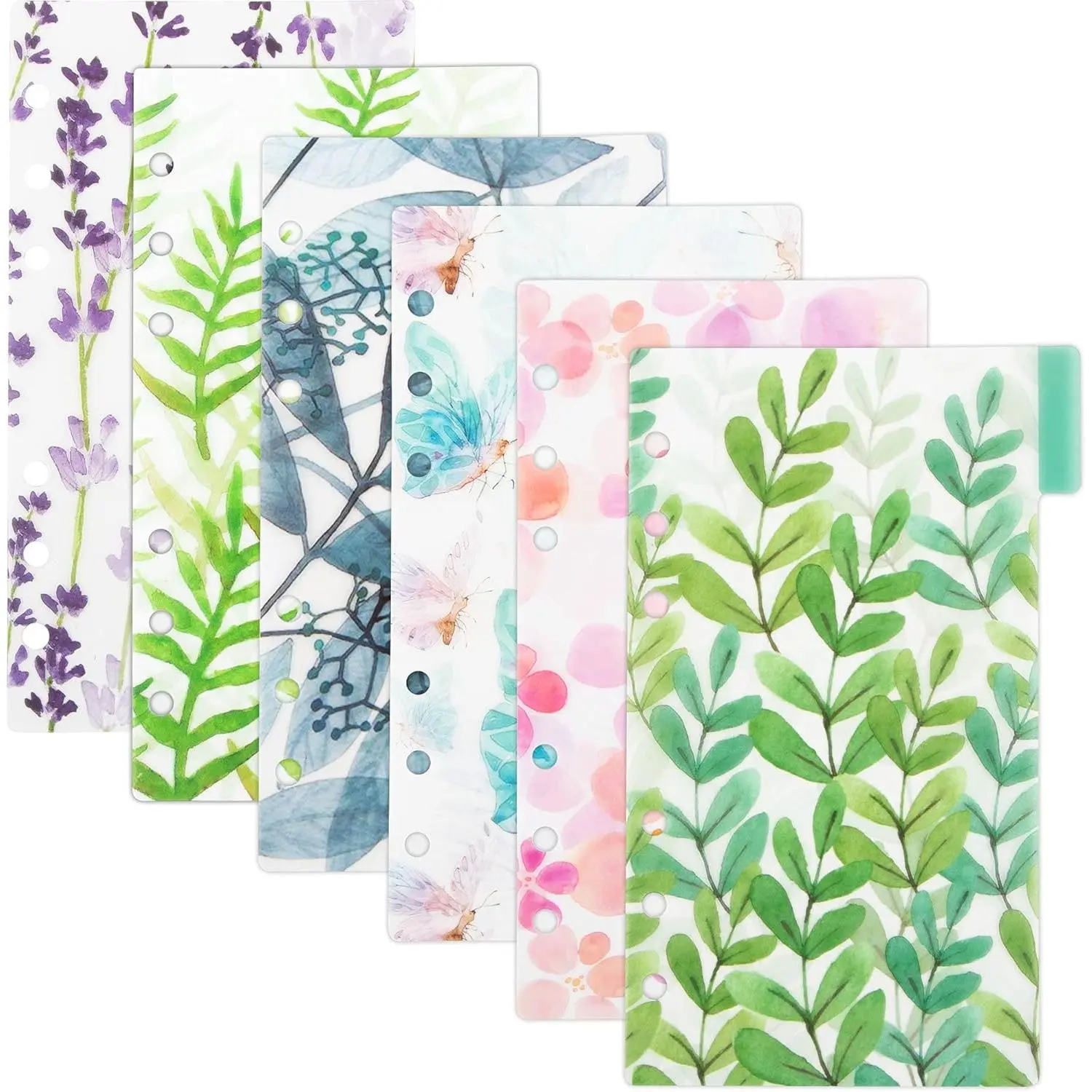 , 12 Pack Colorful 6 Holes Binder Index Dividers A6 Page Classified Tabs Divider for Notebooks Diary Planner Organizer
