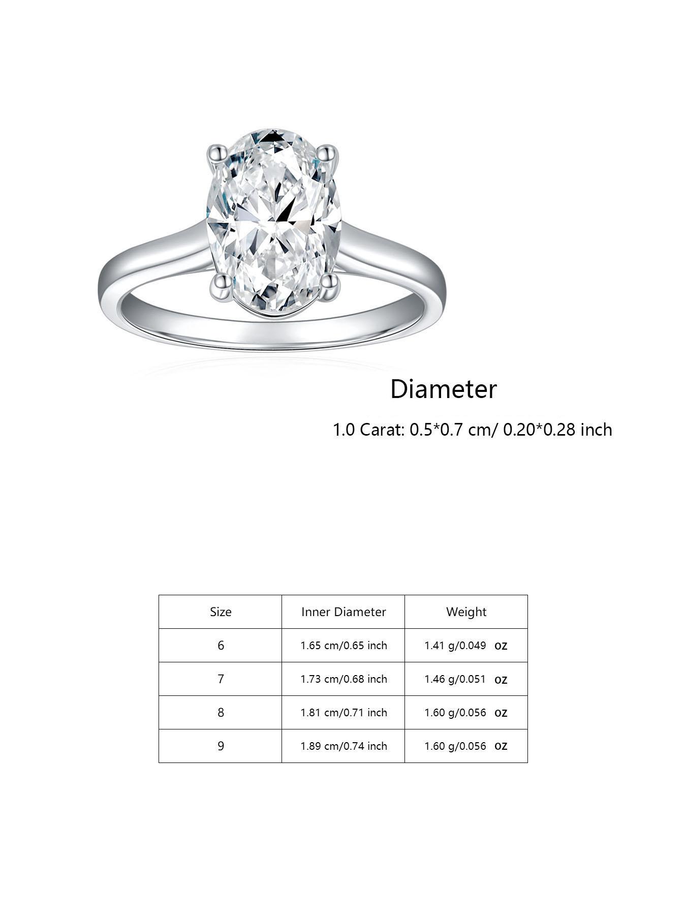 S925 Sterling Silver Synthetic Moissanite Ring, Oval Cut Ring, Engagement Ring, Wedding Jewelry, Fashion Jewelry Accessories for Women