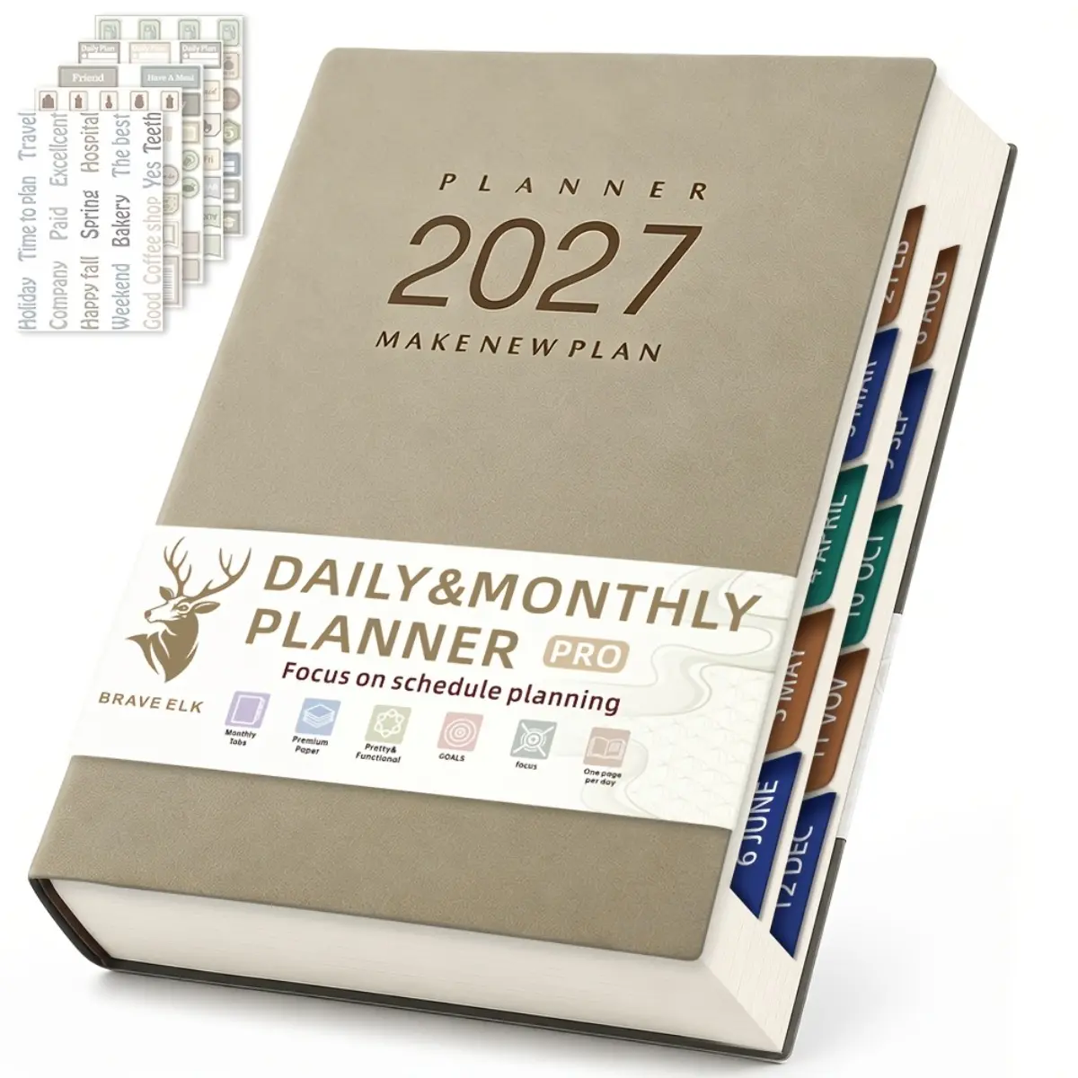 2027 Daily Planner Binder 400 Pages Includes Habit Tracker Monthly Daily Schedule Notebook Time Management Self Discipline Productivity Journal for Office School Goal Setting Agenda Supplies