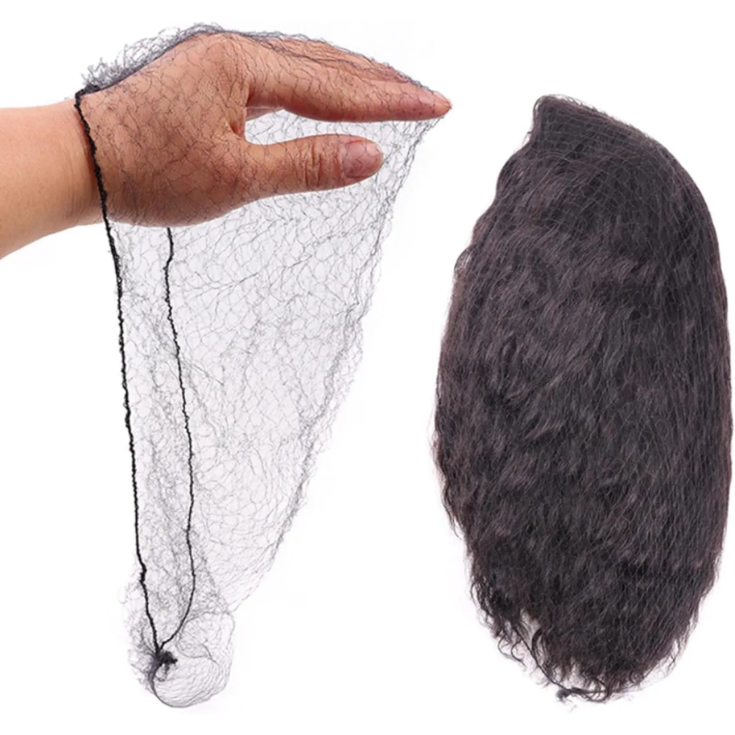 Invisible Hair Nets for Long Hair, 100 count 18-46 inch Black Elastic Mesh for Women Wigs Hair Bun  Service