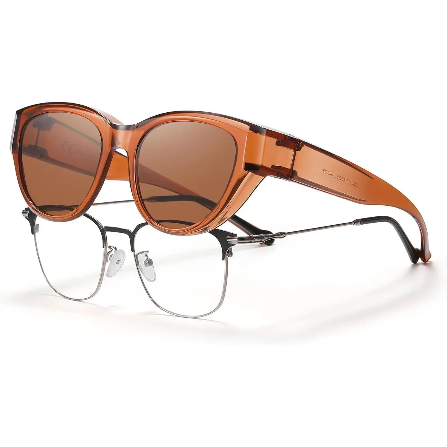 Polarized Fit Over Sunglasses for Women, UV400  Eye Wrap Around Overglasses for Prescription Glasses & Driving