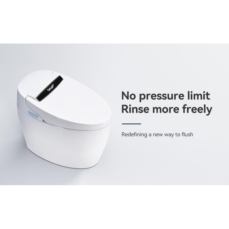 Bellemave Smart Toilets with Heated Bidet Seat Portable Toilet with Bidet Built Intelligent Auto Open Close Seat Dryer Warm Water Modern Features Hands-Free Operation & Foot Sensor
