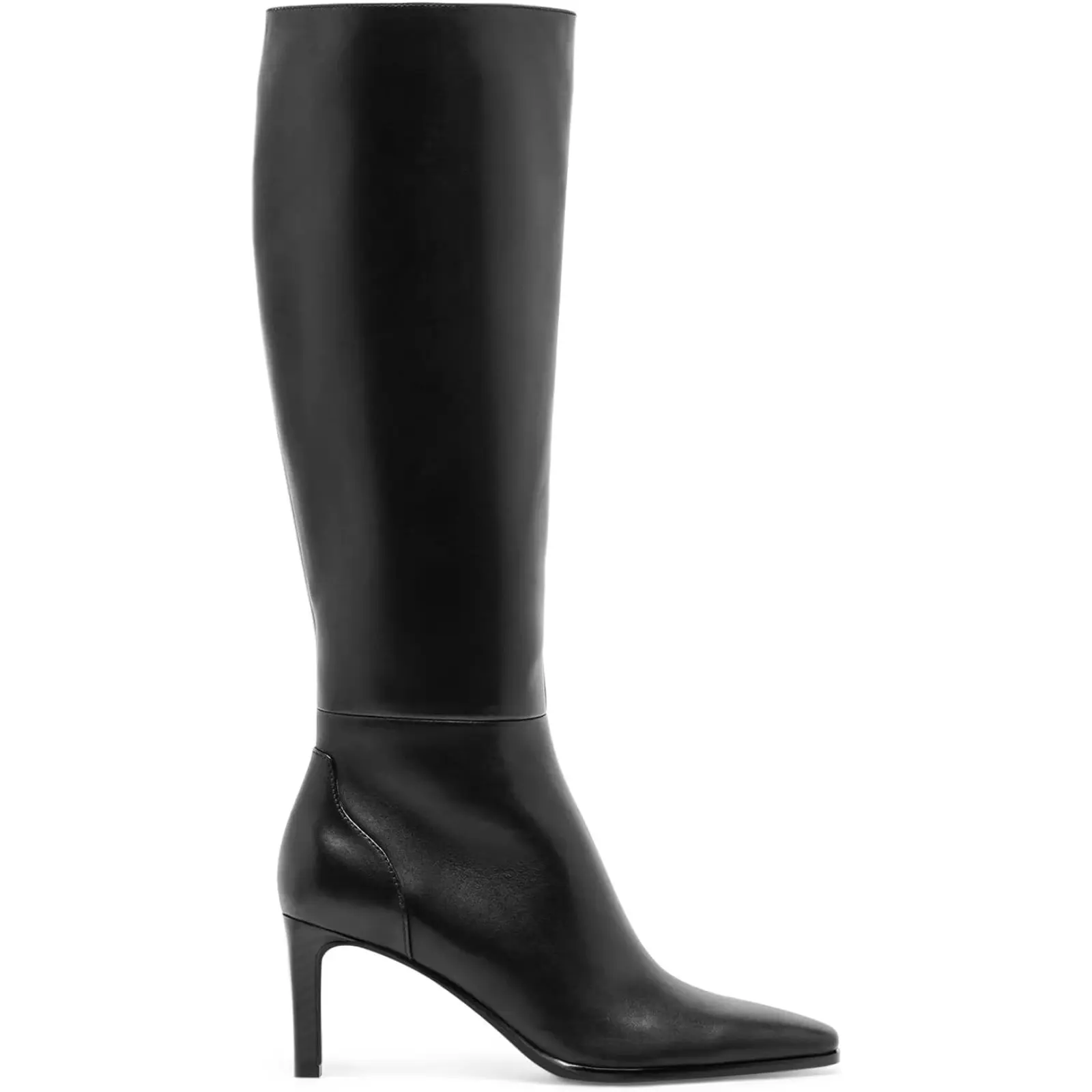 Coutgo Womens Knee High Boots High Heel Side Zipper Dress Tall Boots | 2.9-Inch Stacked Heel, Pointed Square Toe, Pull On, Wide Calf, Fall, Winter, Work, Casual, Party, Going Out sohochic