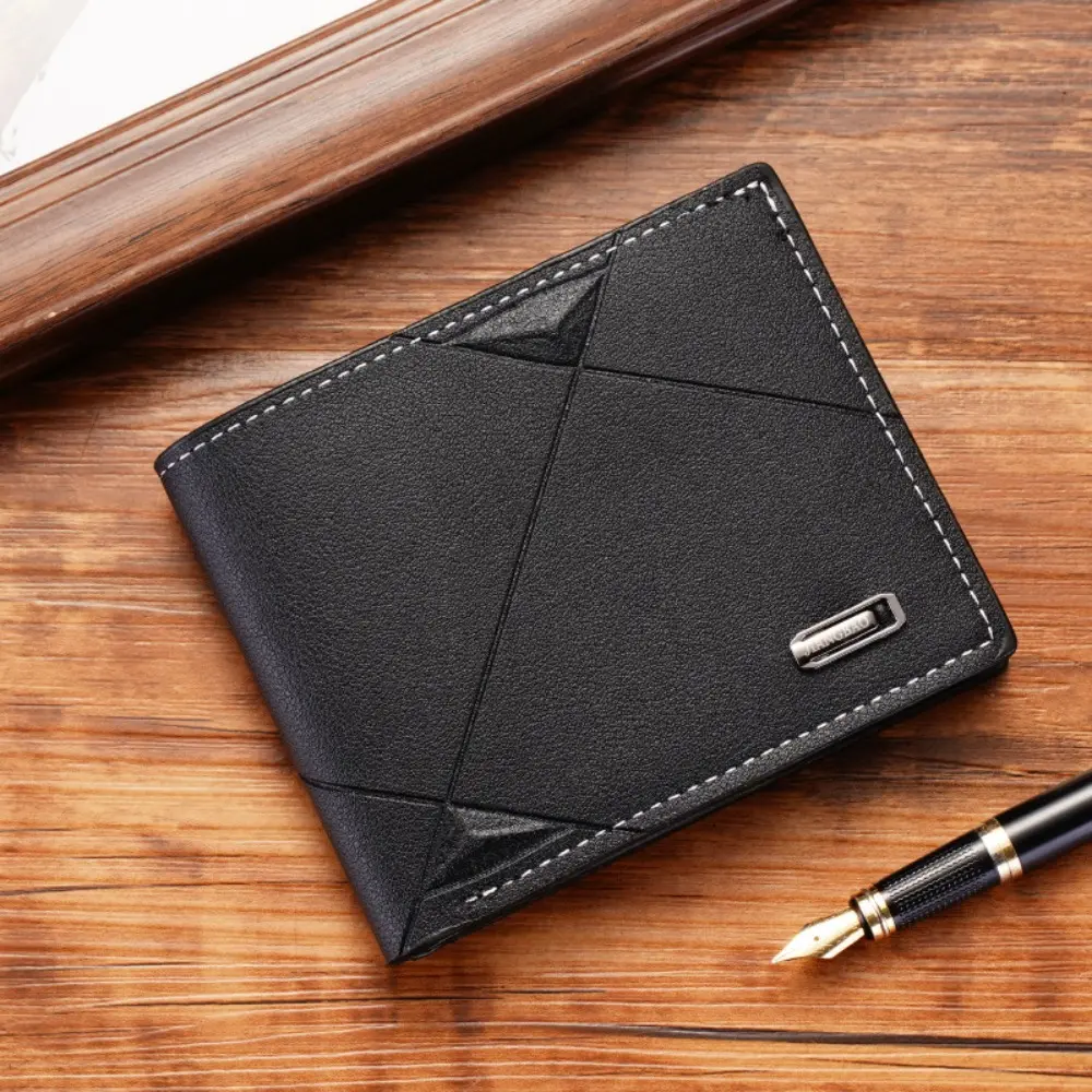Men's Minimalist Short Trifold Slim Soft Leather Wallet, Multi-Card Slots & ID Window Credit Card Holder for Youth Daily Commute Travel, Mens Wallet, Men's Minimalist Wallet